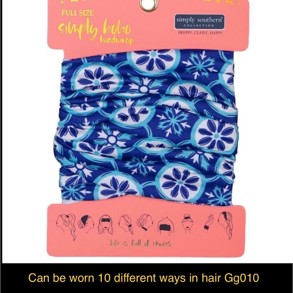 Simply Southern headwrap Nwt Blue paisley/ tribal pattern. NWT OS to fit all.